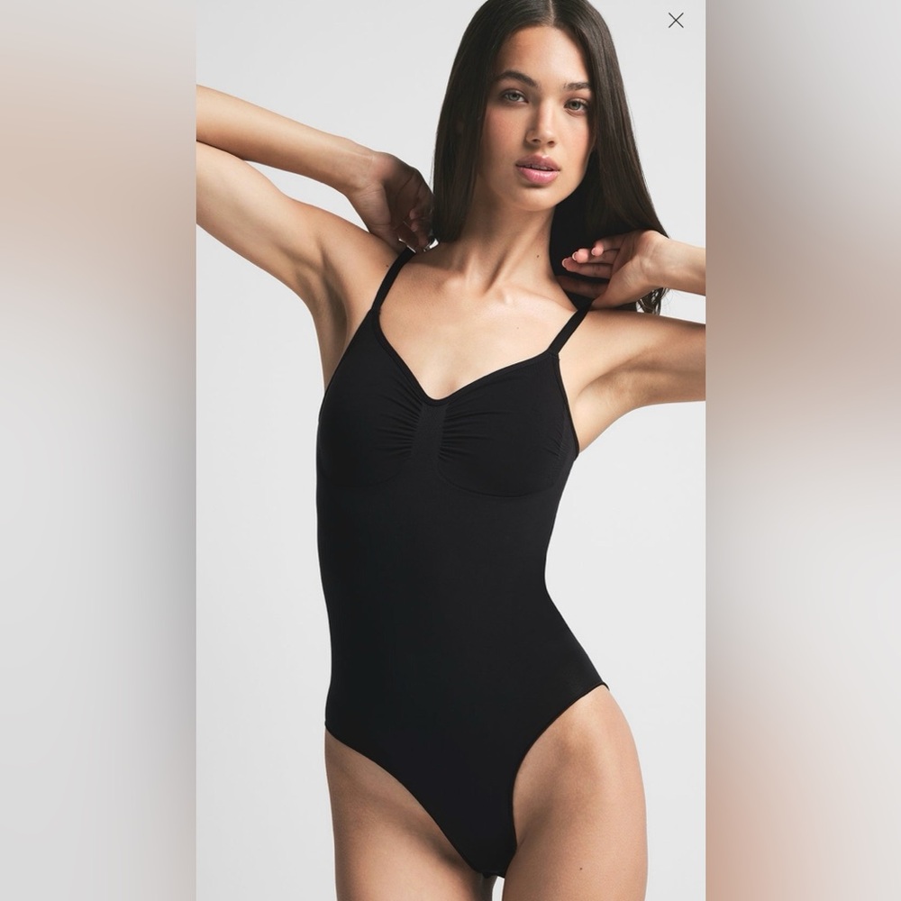 SKIMS Seamless Sculpt Black One Piece Bodysuit